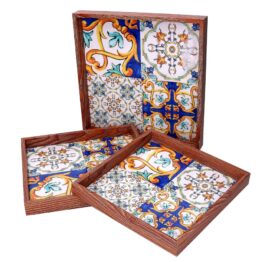 607 Vassoio legno azulejos small
