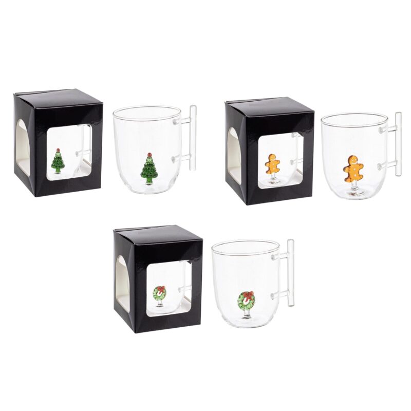 Mug vetro Natale con box