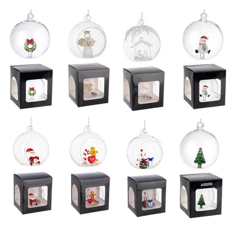 Sfera regalo vetro trasparente con scatola